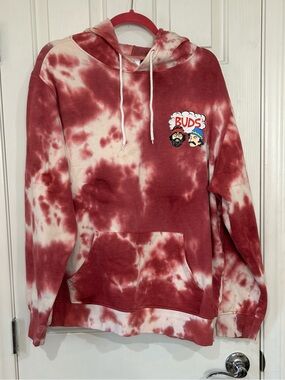 Cheech & Chong Tie-Dye "Buds" Graphic Hoodie Sweatshirt Oversized Large